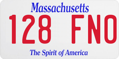 MA license plate 128FN0