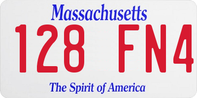 MA license plate 128FN4