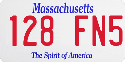 MA license plate 128FN5