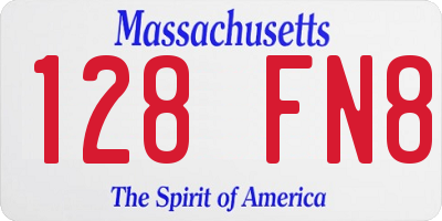 MA license plate 128FN8