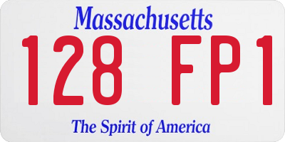 MA license plate 128FP1