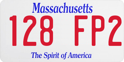 MA license plate 128FP2