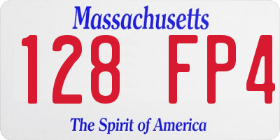 MA license plate 128FP4