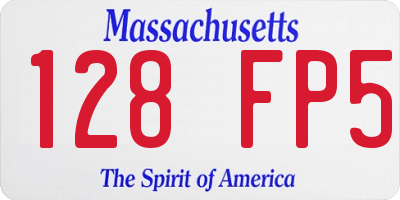 MA license plate 128FP5
