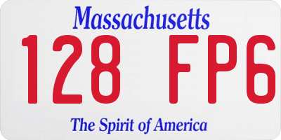 MA license plate 128FP6