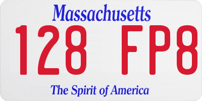 MA license plate 128FP8