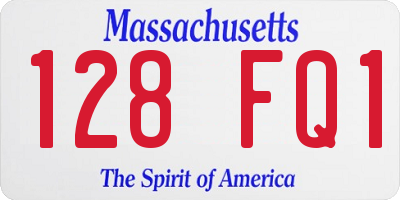 MA license plate 128FQ1