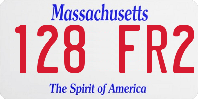 MA license plate 128FR2