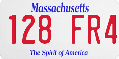 MA license plate 128FR4