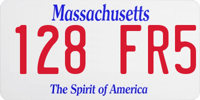 MA license plate 128FR5