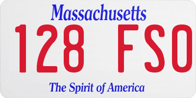 MA license plate 128FS0