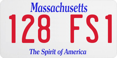 MA license plate 128FS1