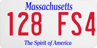 MA license plate 128FS4