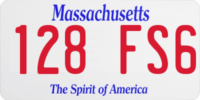 MA license plate 128FS6