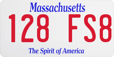 MA license plate 128FS8
