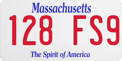 MA license plate 128FS9