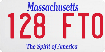 MA license plate 128FT0