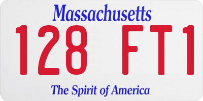 MA license plate 128FT1