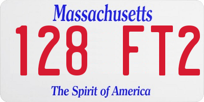 MA license plate 128FT2