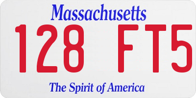MA license plate 128FT5