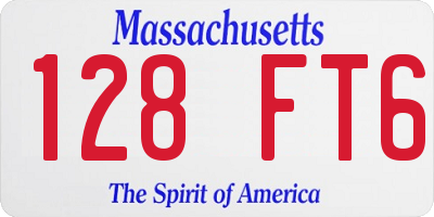 MA license plate 128FT6