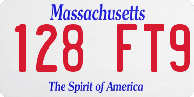 MA license plate 128FT9