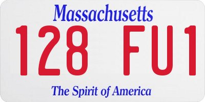 MA license plate 128FU1