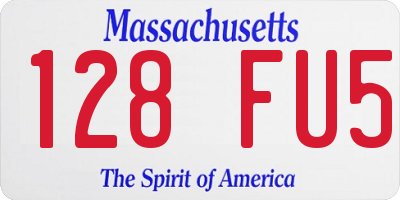 MA license plate 128FU5
