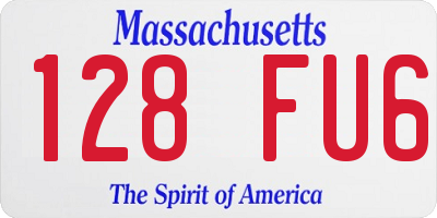 MA license plate 128FU6