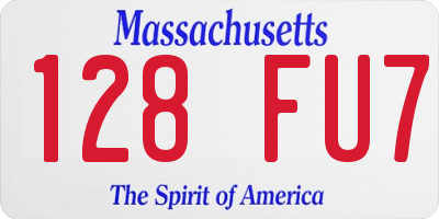 MA license plate 128FU7