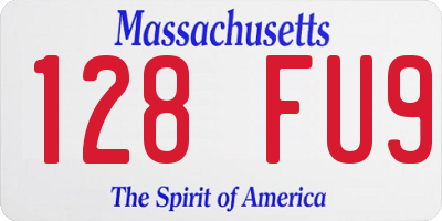 MA license plate 128FU9