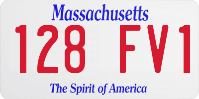 MA license plate 128FV1