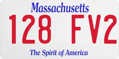 MA license plate 128FV2