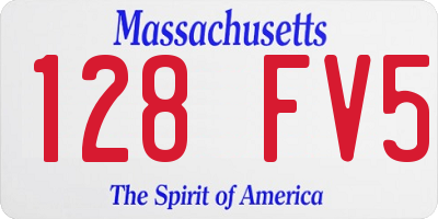 MA license plate 128FV5