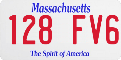 MA license plate 128FV6