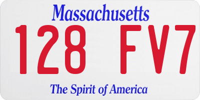 MA license plate 128FV7