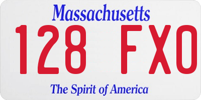 MA license plate 128FX0