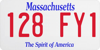 MA license plate 128FY1