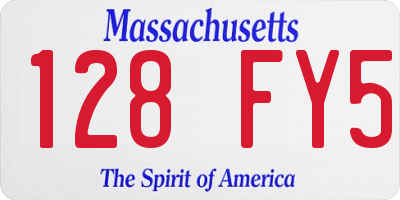 MA license plate 128FY5