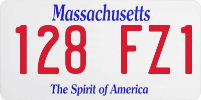 MA license plate 128FZ1