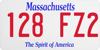 MA license plate 128FZ2
