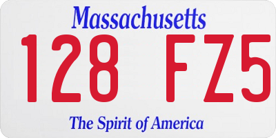 MA license plate 128FZ5