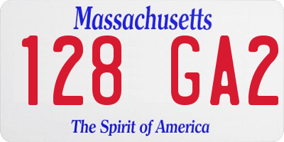 MA license plate 128GA2