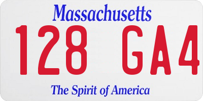 MA license plate 128GA4