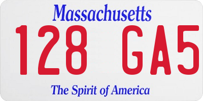 MA license plate 128GA5