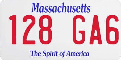 MA license plate 128GA6
