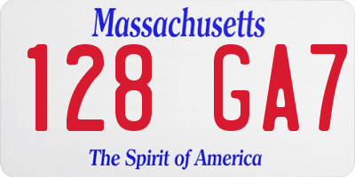 MA license plate 128GA7