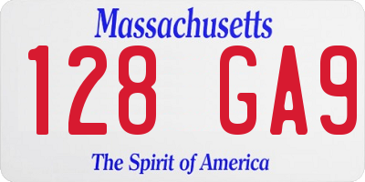 MA license plate 128GA9