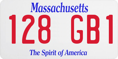 MA license plate 128GB1