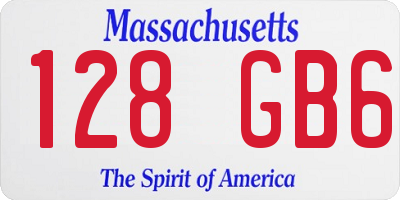 MA license plate 128GB6
